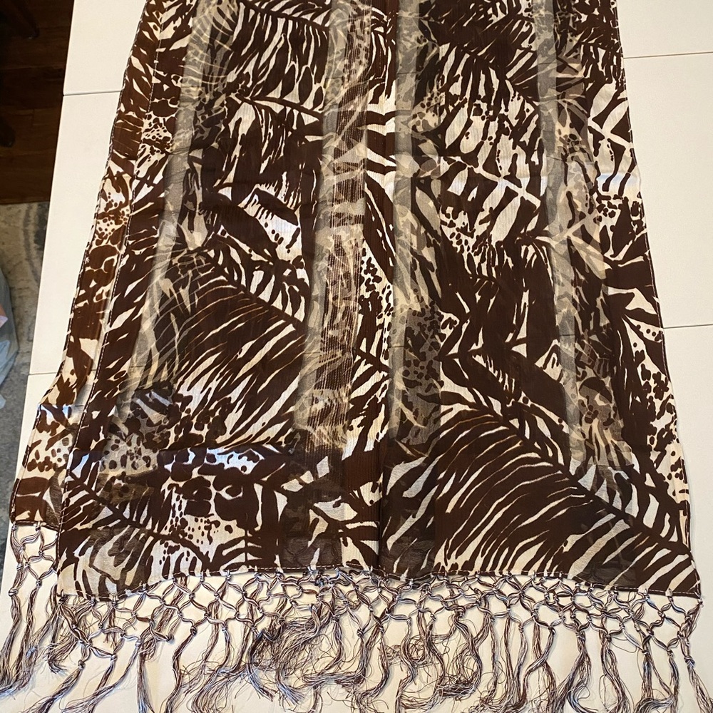 Coldwater Creek Brown and Cream Scarf